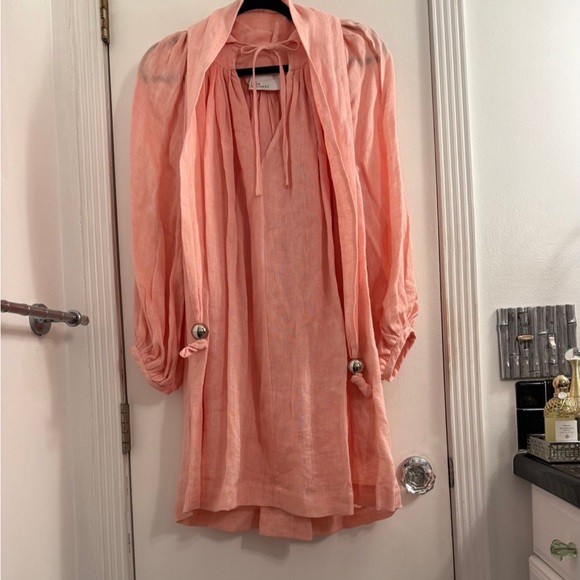 Lisa Marie Fernandez Dyed Linen Detachable Belt Dress - Picture 1 of 7